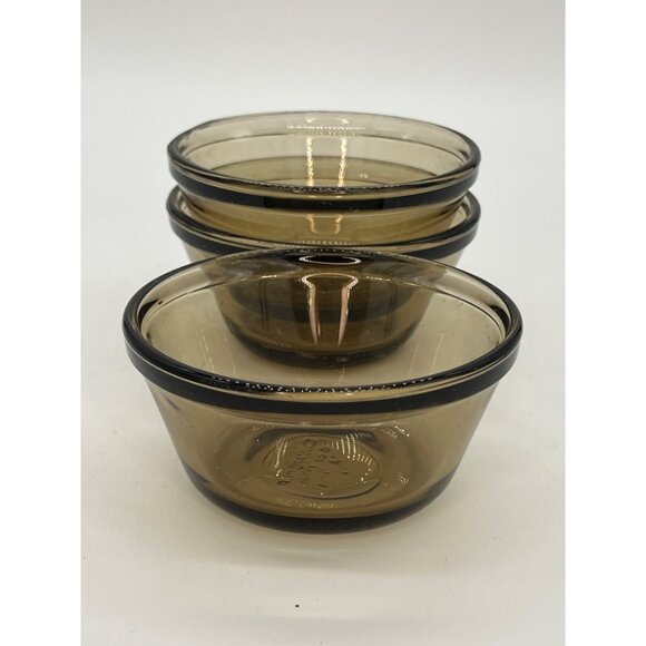 Set Of 3 Vintage Pyrex Amber Nesting Mixing Bowls - Picture 1 of 4